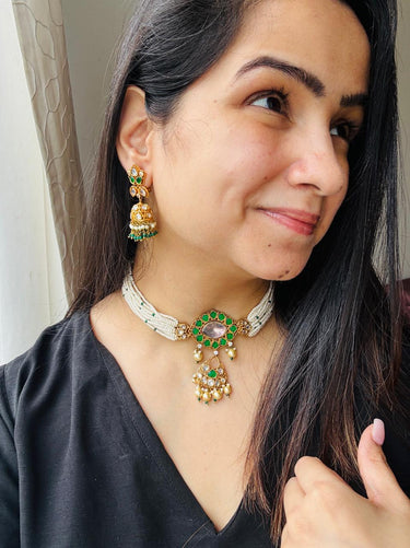 Statement Pearl Choker Necklace Set